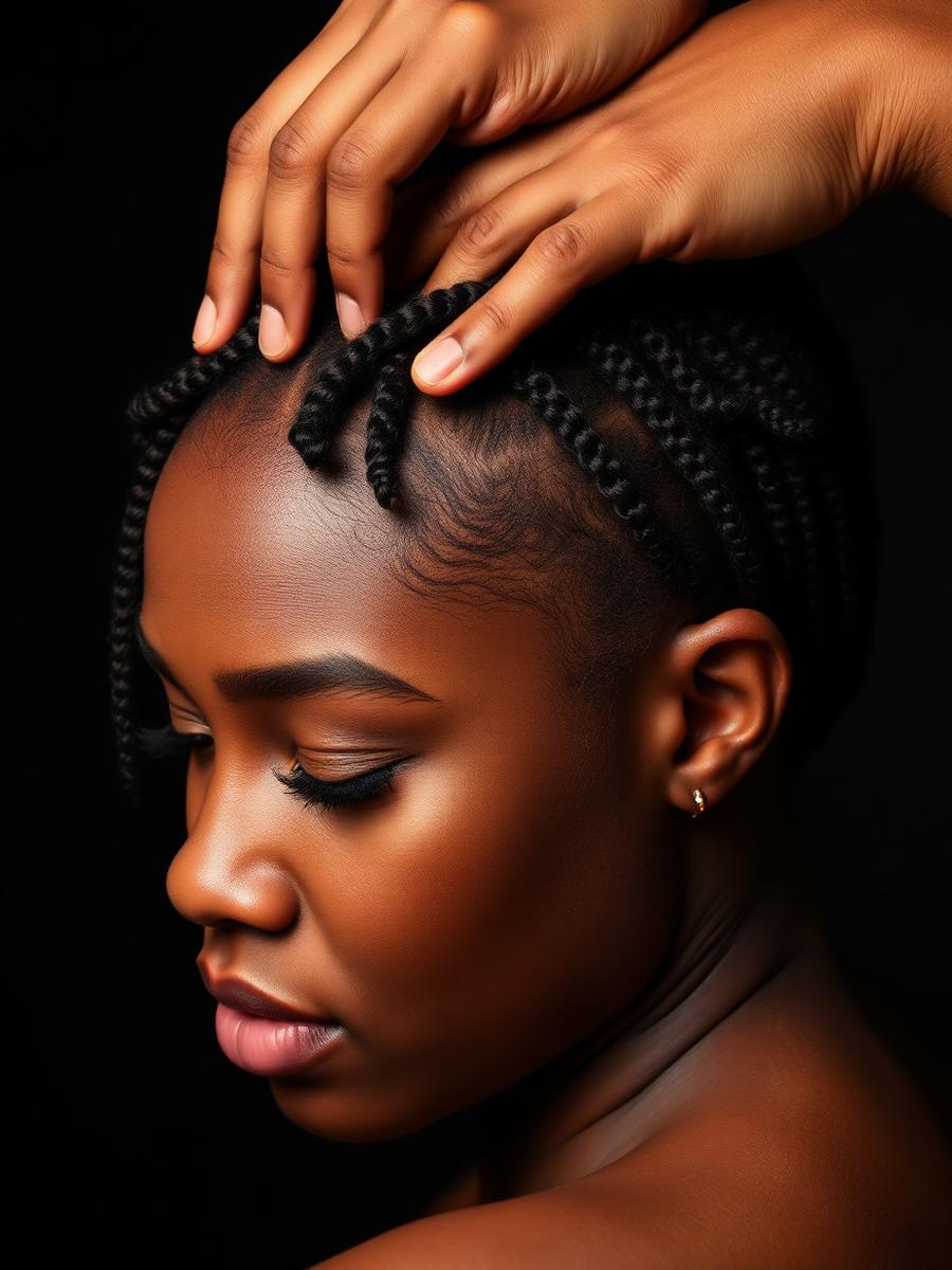 Starter locs being palm-rolled